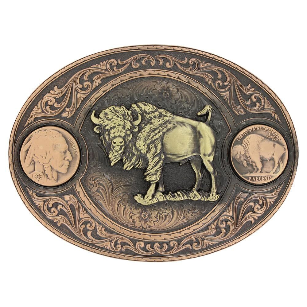 3443 Southwest Collection Made in the USA Buckle Copper Buffalo Indian Head
